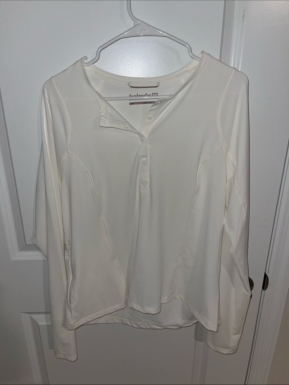 Avalanche Cream Long-Sleeve Henley Top